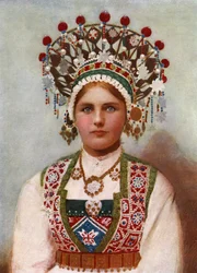 Norwegian Girl in Bridal Dress